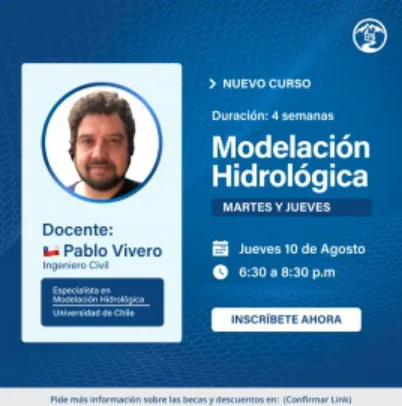 Anuncio del curso Modelación Hidrológica con el docente